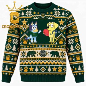 Baylor Bears Bluey And Lucky Christmas Ugly Sweater
