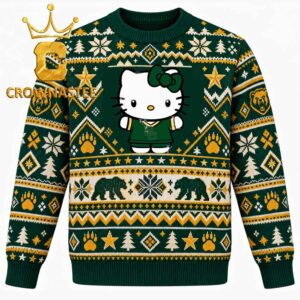 Baylor Bears Cute Hello Kitty Football Christmas Ugly Sweater