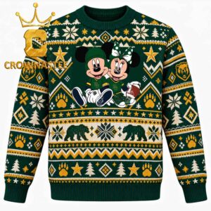 Baylor Bears Disney Mickey And Minnie Football Christmas Ugly Sweater
