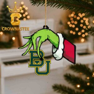 Baylor Bears Grinch Hand Stole Logo Christmas Ornament