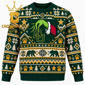 Baylor Bears Grinch Hand Stole Logo Christmas Ugly Sweater
