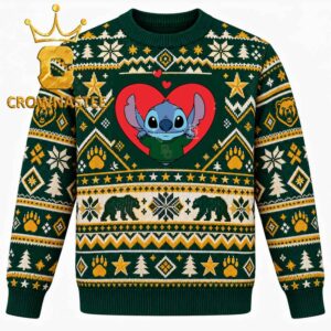 Baylor Bears Stitch In Heart Christmas Ugly Sweater