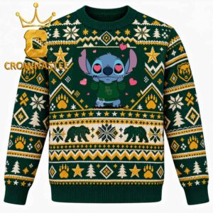 Baylor Bears Stitch Valentine Heart Christmas Ugly Sweater