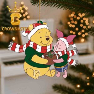 Baylor Bears Winnie the Pooh And Piglet Football Christmas Ornament
