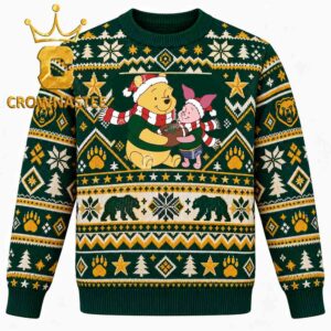 Baylor Bears Winnie the Pooh And Piglet Football Christmas Ugly Sweater