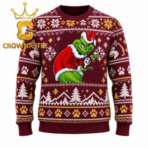 Bloomsburg University Huskies Grinch Stolen Logo Christmas Ugly Sweater
