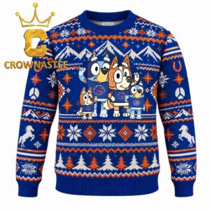 Boise State Broncos Bluey And Bingo Christmas Ugly Sweater