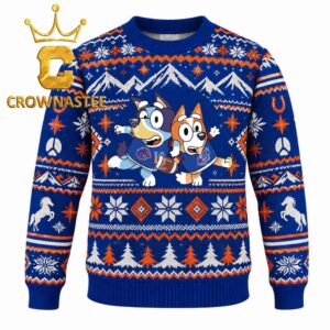Boise State Broncos Bluey Christmas Ugly Sweater