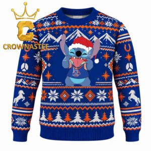 Boise State Broncos Christmas Stitch Disney Christmas Ugly Sweater
