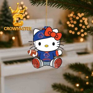 Boise State Broncos Cute Hello Kitty Football Christmas Tree Decor Ornament