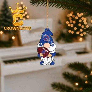 Boise State Broncos Gnomes Christmas Football Christmas Tree Decor Ornament