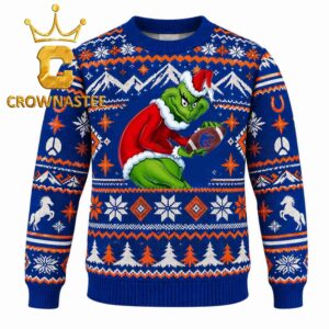 Boise State Broncos Grinch Stolen Football Logo Christmas Ugly Sweater