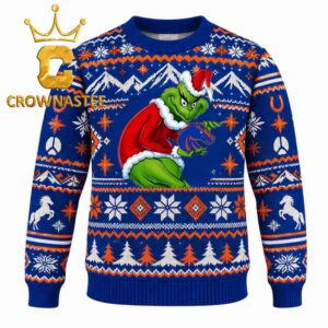 Boise State Broncos Grinch Stolen Logo Christmas Ugly Sweater
