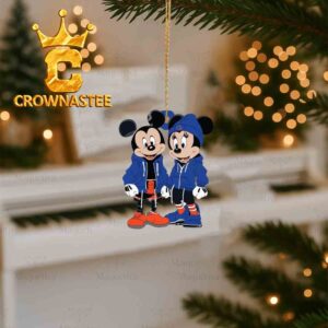 Boise State Broncos Mickey Minnie Mouse Rugby Christmas Tree Decor Ornament