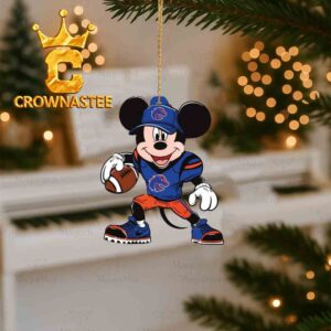Boise State Broncos Mickey Mouse Christmas Tree Decor Ornament