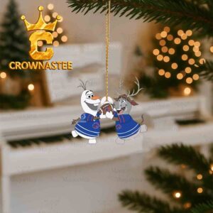 Boise State Broncos Olaf & Sven Football Christmas Tree Decor Ornament