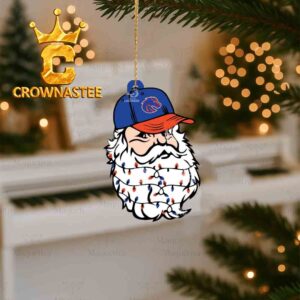 Boise State Broncos Santa Claus Face Christmas Tree Decor Ornament