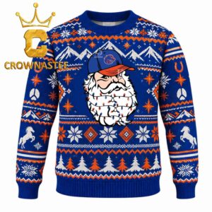 Boise State Broncos Santa Claus Face Christmas Ugly Sweater