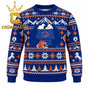 Boise State Broncos Snoopy Chill Football Christmas Ugly Sweater