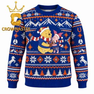 Boise State Broncos Winnie the Pooh And Piglet Football Christmas Ugly Sweater