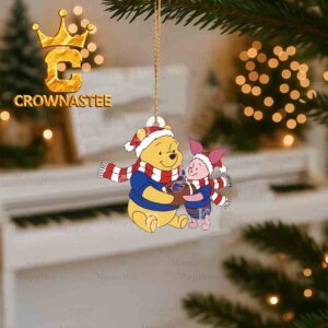 Boise State Broncos Winnie the Pooh & Piglet Football Christmas Tree Decor Ornament