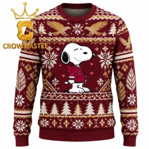 Boston College Eagles Adorable Snoopy Christmas Ugly Sweater