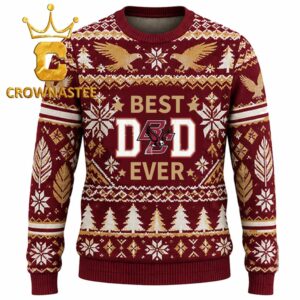 Boston College Eagles Best Dad Ever Christmas Ugly Sweater