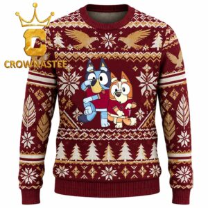 Boston College Eagles Bluey And Bingo Christmas Ugly Sweater