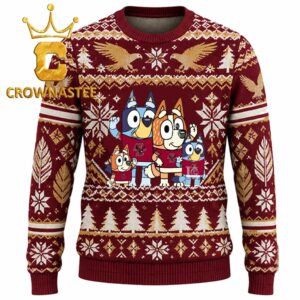 Boston College Eagles Bluey And Bingo Family Christmas Ugly Sweater