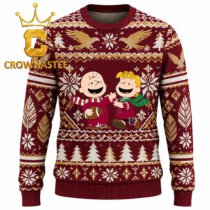 Boston College Eagles Charlie Brown And Linus Football Christmas Ugly Sweater