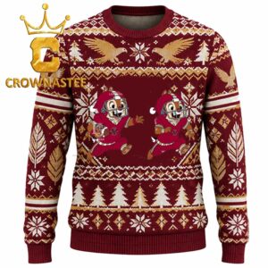 Boston College Eagles Chip & Dale Football Christmas Ugly Sweater
