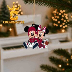 Boston College Eagles Disney Mickey And Minnie Football Christmas Tree Decor Ornament