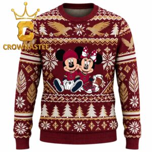 Boston College Eagles Disney Mickey And Minnie Football Christmas Ugly Sweater