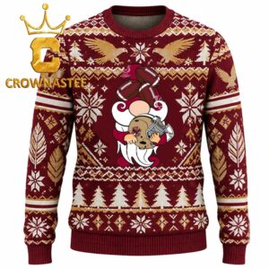 Boston College Eagles Gnomes Helmet Christmas Ugly Sweater