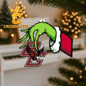 Boston College Eagles Grinch Hand Stolen Football Logo Christmas Tree Decor Ornament