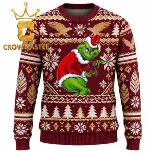 Boston College Eagles Grinch Stolen Logo Christmas Ugly Sweater