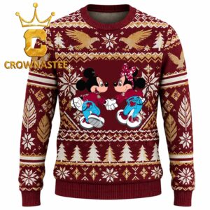 Boston College Eagles Mickey Minnie Christmas Ugly Sweater