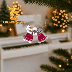 Boston College Eagles Olaf & Sven Football Christmas Tree Decor Ornament