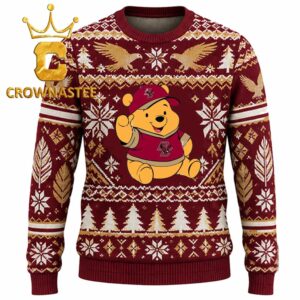 Boston College Eagles Pooh Bear Christmas Ugly Sweater