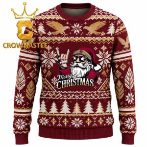 Boston College Eagles Rock Santa Claus Christmas Ugly Sweater