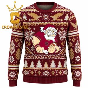 Boston College Eagles Santa Claus Angry Christmas Ugly Sweater