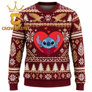 Boston College Eagles Stitch In Heart Christmas Ugly Sweater