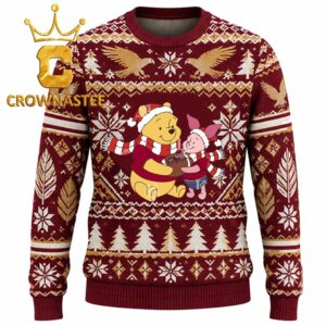 Boston College Eagles Winnie the Pooh And Piglet Football Christmas Ugly Sweater