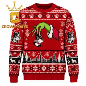 Boston Terriers Grinch Hand Logo Christmas Ugly Sweater