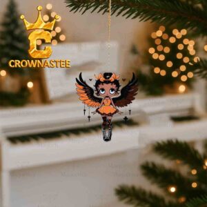 Bowling Green Falcons Anglel Black Fan Girl Betty Boop Christmas Tree Decor Ornament