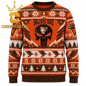 Bowling Green Falcons Badass Dad Christmas Ugly Sweater