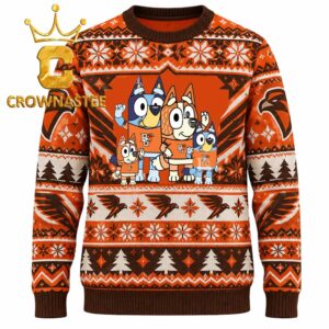 Bowling Green Falcons Bluey And Bingo Family Christmas Ugly Sweater