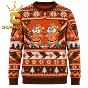 Bowling Green Falcons Chip And Dale Football Christmas Ugly Sweater