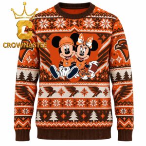 Bowling Green Falcons Disney Mickey And Minnie Football Christmas Ugly Sweater