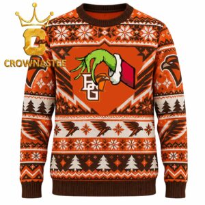 Bowling Green Falcons Grinch Hand Stolen Logo Christmas Ugly Sweater